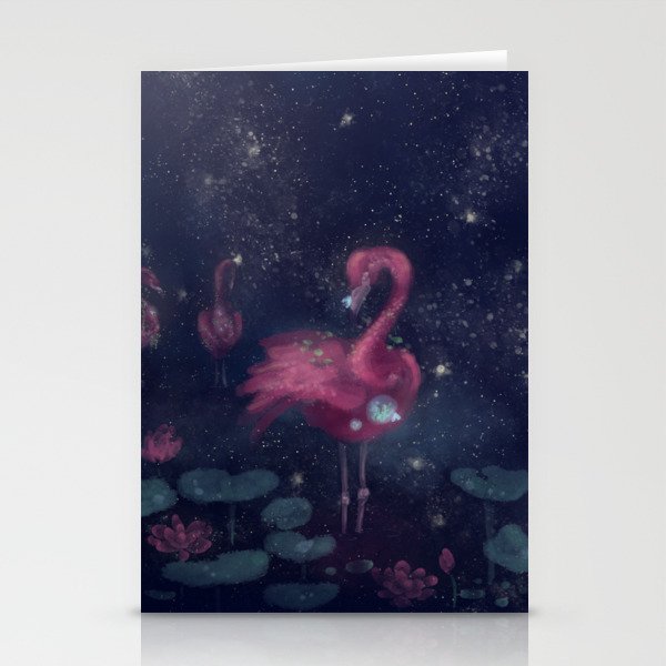 Blooming Flamingos Stationery Cards