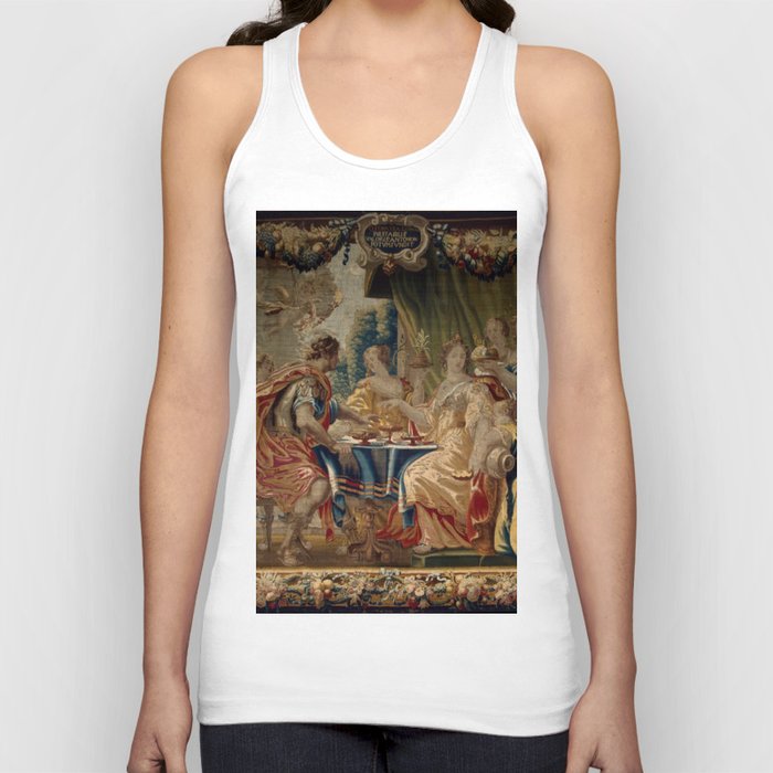 Antique 17th Century 'Queen Cleoptra's Feast' Flemish Tapestry Tank Top