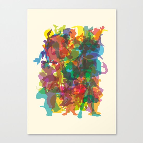 50 famous characters (solid) Canvas Print