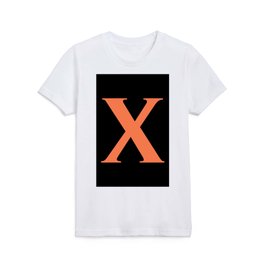 X MONOGRAM (CORAL & BLACK) Kids T Shirt