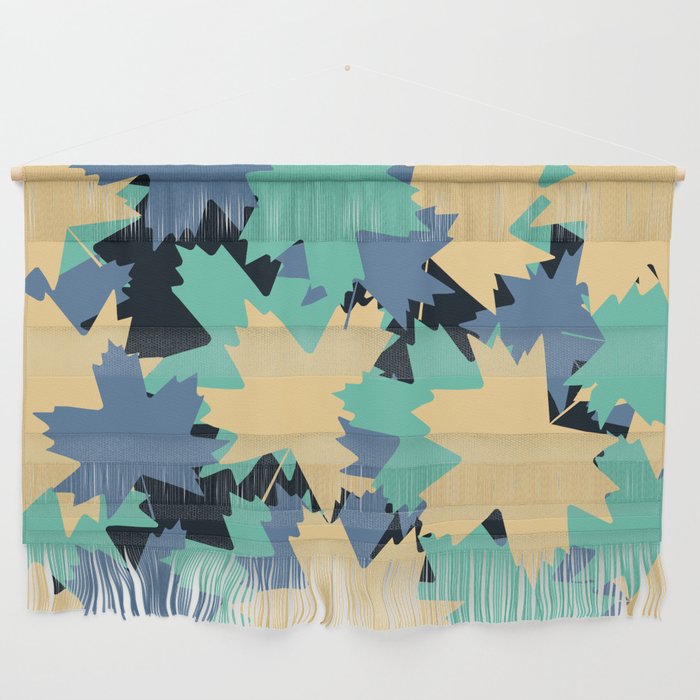 Maple Leaf pattern (Blue pastel colours) Wall Hanging