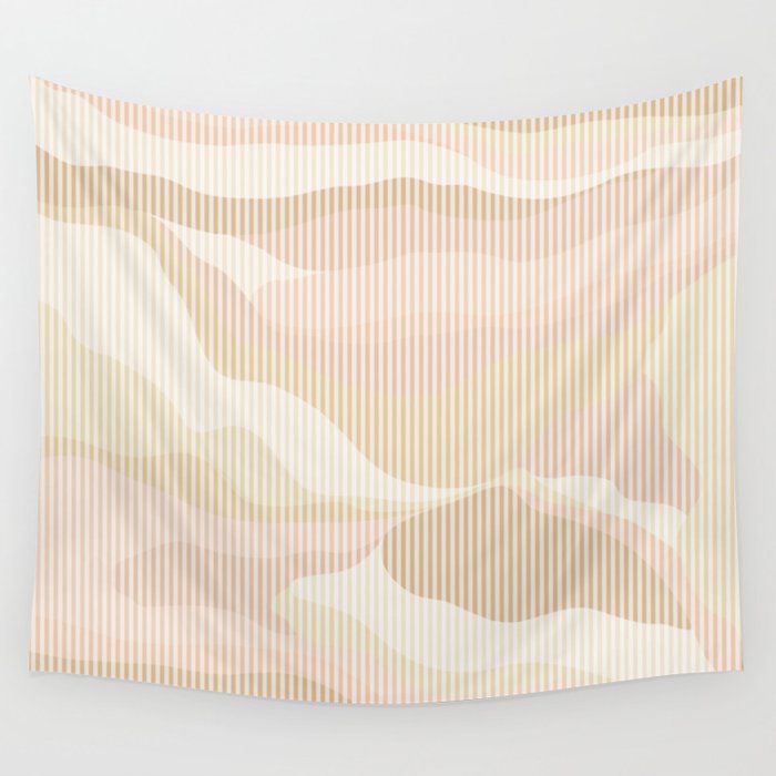 Retro Landscape in Nude Colors Wall Tapestry