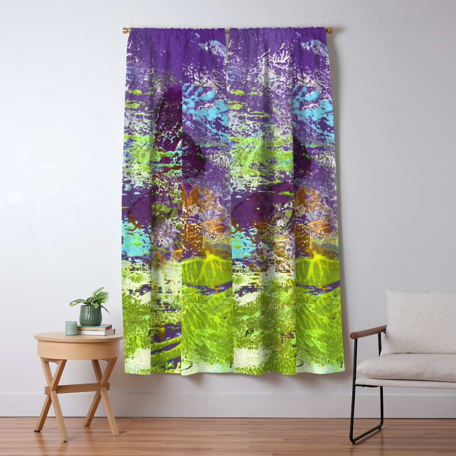 Heron Abstract Painting Blackout Curtain By Magicksocks Society6