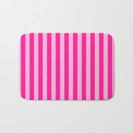 [ Thumbnail: Light Pink & Deep Pink Stripes Bath Mat ]