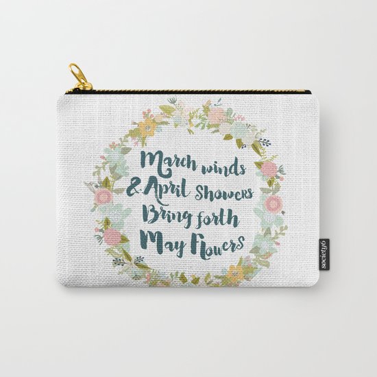 May Flowers brush script Carry-All Pouch