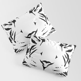 Black and white tiger head close up Pillow Sham