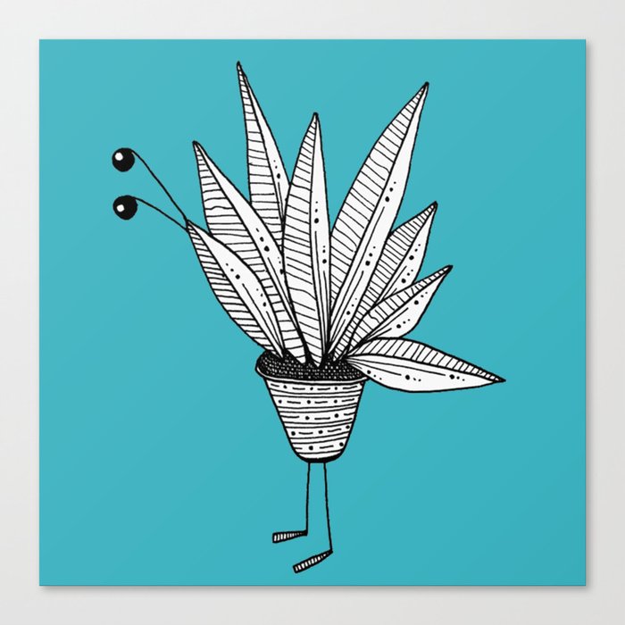 Cute monsters - the Curious Cactus  Canvas Print