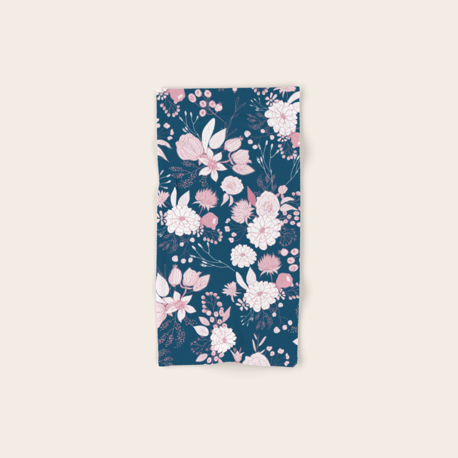 pic Floral Bath Towels elegant mauve pink white navy blue rustic floral hand bath towel