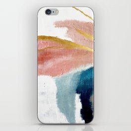 Exhale: a pretty, minimal, acrylic piece in pinks, blues, and gold iPhone Skin