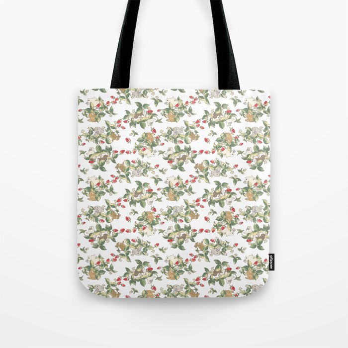 Strawberry fields bunnies Tote Bag