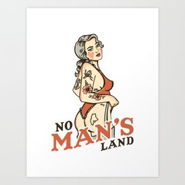 No Man's Land: Tattooed Maine Pinup Girl Art Print