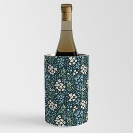 Teal Tranquility: A Tapestry of Floral Elegance Wine Chiller