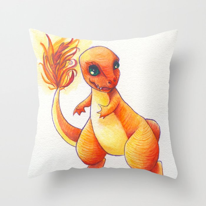 Little Charming Salamander Throw Pillow
