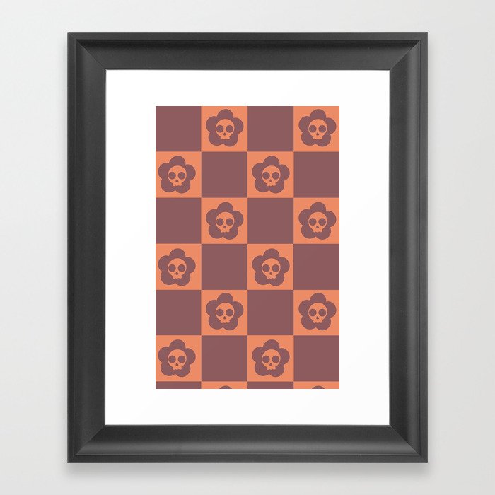 Poison Petals - Plum & Orange Framed Art Print