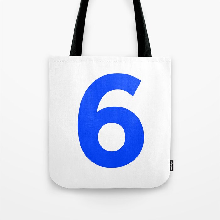 Number 6 (Blue & White) Tote Bag