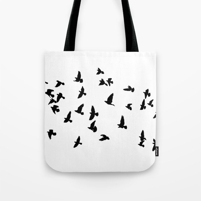 Flock of flying birds Tote Bag