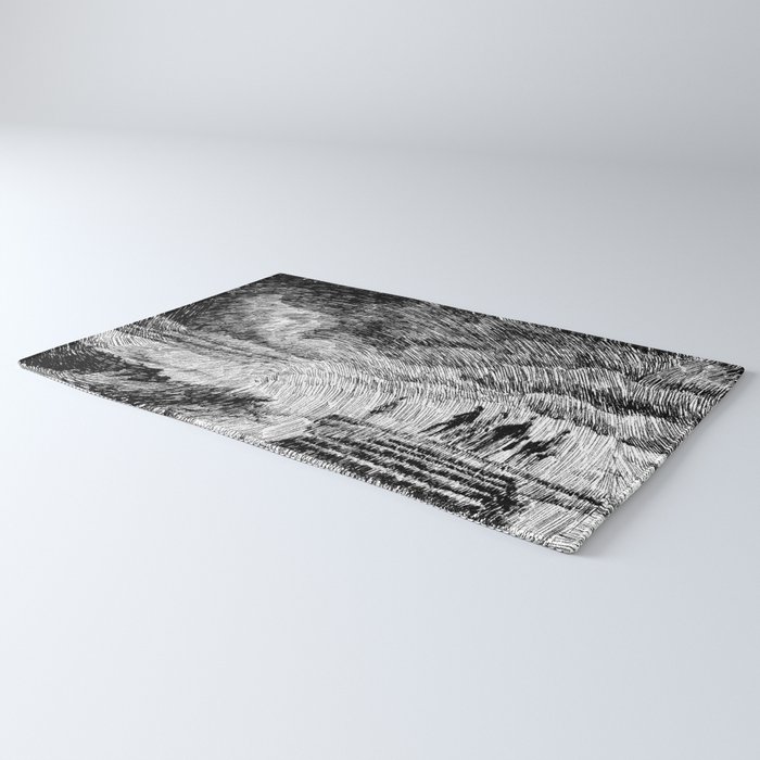 Drawing Black ink - Storm Rug by nicolasjolly | Society6