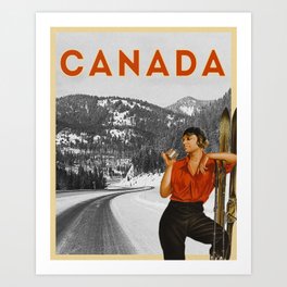 Canada Vintage Travel Poster with 35 mm Film Art Print