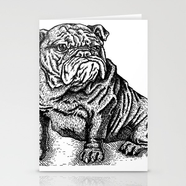Sapphorica Creations- Philip the Bulldog Stationery Cards