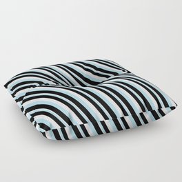 [ Thumbnail: Lavender, Light Blue, and Black Colored Lined Pattern Floor Pillow ]