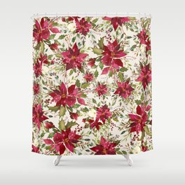 POINSETTIA - FLOWER OF THE HOLY NIGHT Shower Curtain