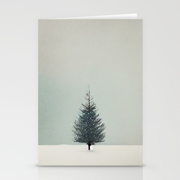 Solitary winter tree Stationery Cards