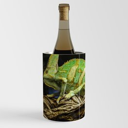 chameleon reptile green mimicry Wine Chiller