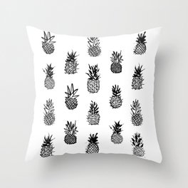 Ink Pineapples Throw Pillow
