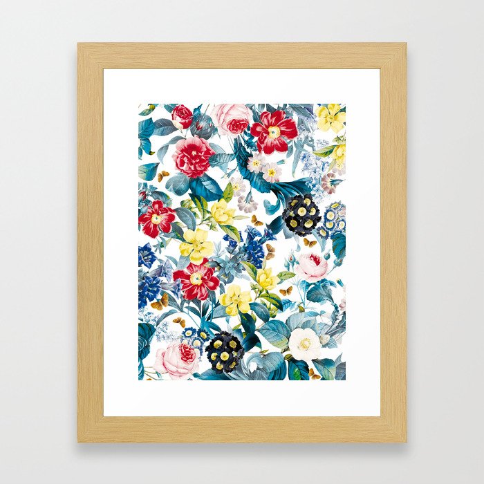 Spring-Summer Botanical Pattern Framed Art Print