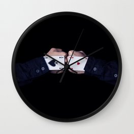 Two fists colide Wall Clock