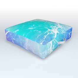 Modern turquoise purple watercolor abstract marble Outdoor Floor Cushion