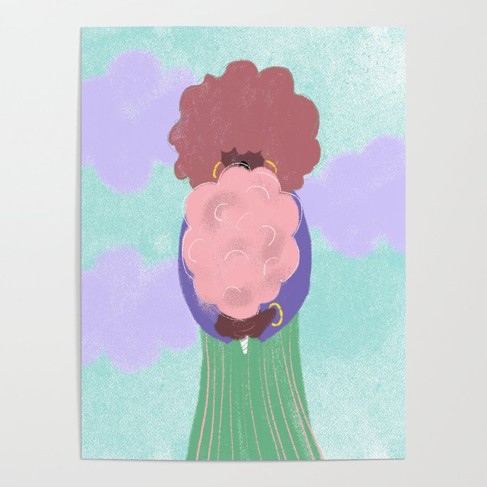 Cotton Candy Afro Poster