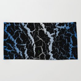 Cracked Space Lava - Blue/White Beach Towel
