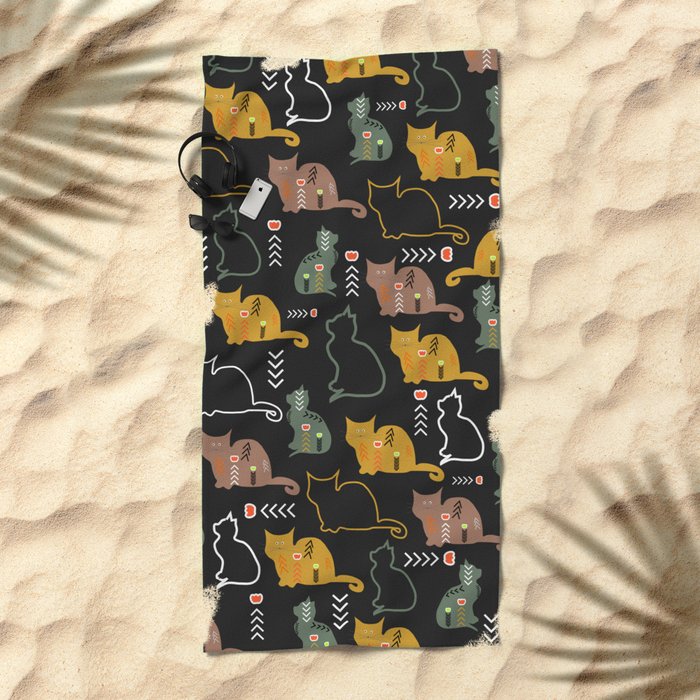 Cat Decor Beach Towel By Cocodes Society6