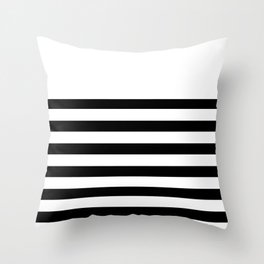 Black and white bretton stripe art Throw Pillow