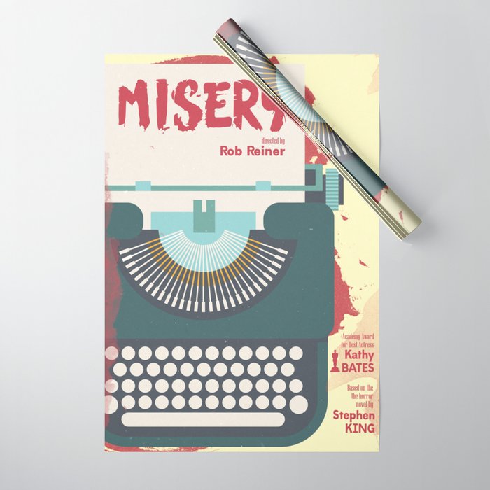 Misery, Horror, Movie Illustration, Stephen King, Kathy Bates, Rob Reiner, Classic book, cover Wrapping Paper