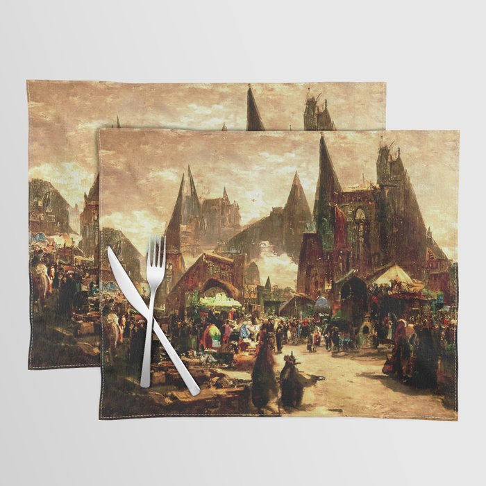 Medieval Fantasy Town Placemat
