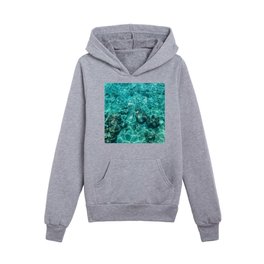 Glittering Turquoise Blue Ocean Kids Pullover Hoodies