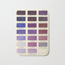 Vintage Color Chart- Purple Hues Bath Mat