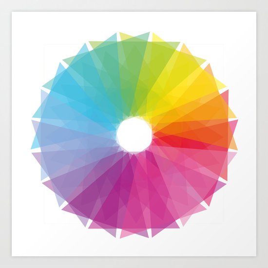 Geometric rainbow Art Print