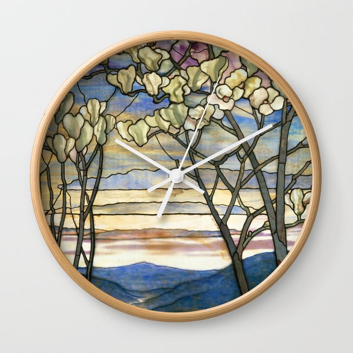 Louis Comfort Tiffany Decorative Stained Glass 5 Wall Clock By