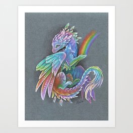 Rainbow dragon Art Print