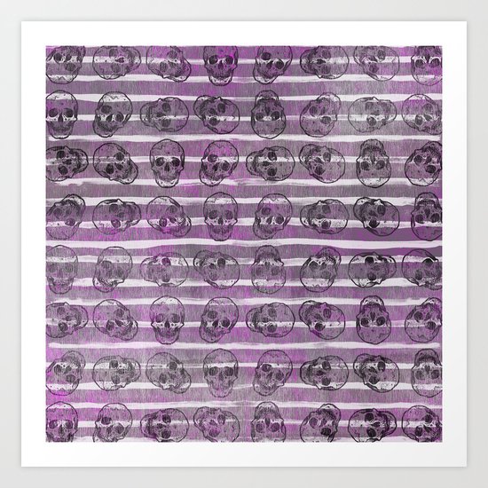 Grunge Skulls Art Print