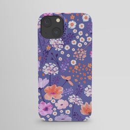 Very peri watercolor flowers iPhone Case
