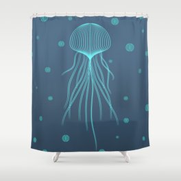Jellyfish Blue Shower Curtain