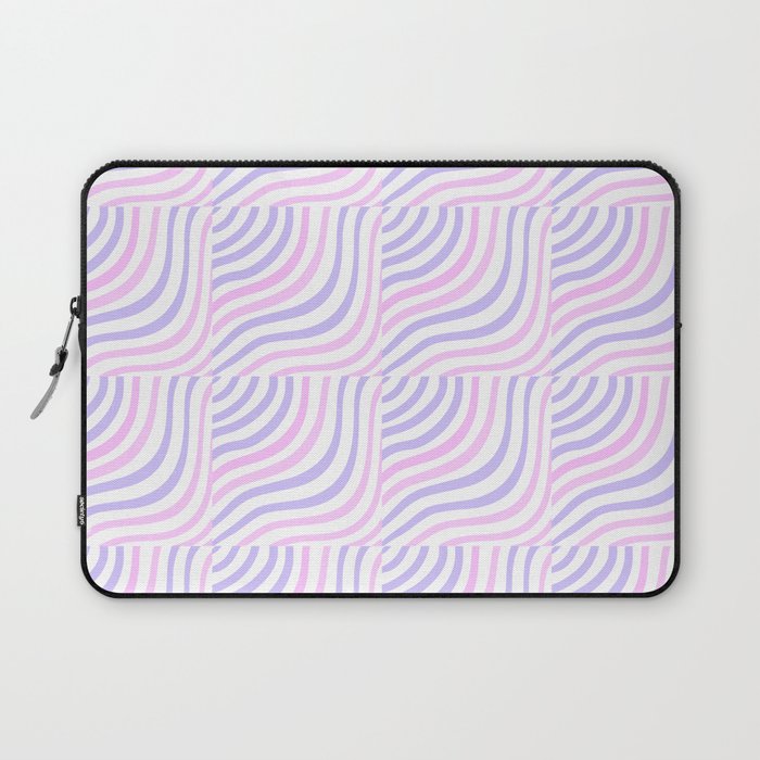 Pastel Pink and Purple Stripe Shells Laptop Sleeve