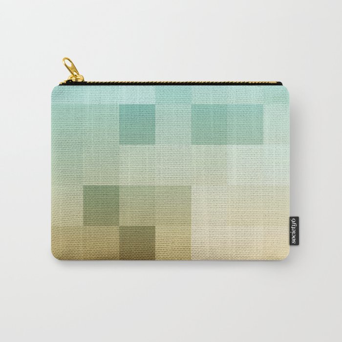 geometric pixel square pattern abstract background in yellow brown blue Carry-All Pouch