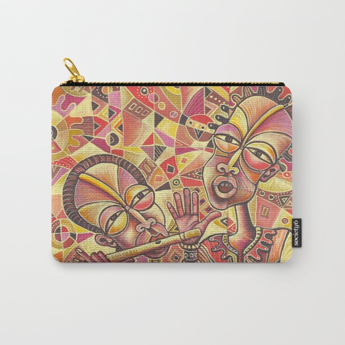 The Drummer and the Flutist III African music painting Carry-All Pouch
