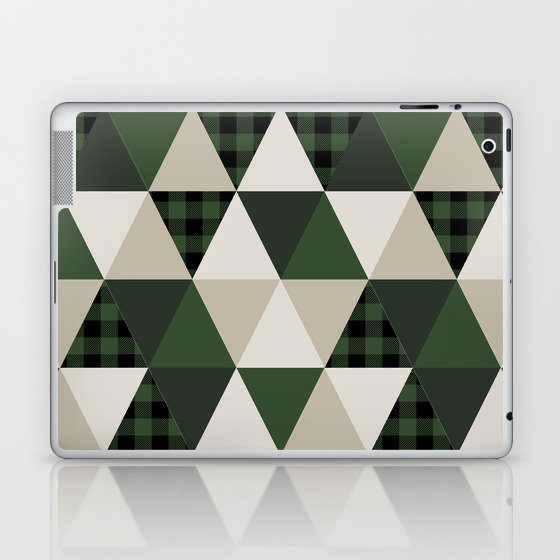 Hunter Green camping cabin glamping cheater quilt baby nursery gender neutral Laptop & iPad Skin
