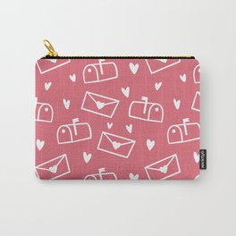 Love Letters - Carnation Carry-All Pouch | Heart, Mail, Drawing, Pattern, Valentine, Loveletters, Digital, Vday 
